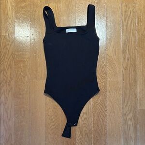 Aritzia Contour Black Square Neck Bodysuit